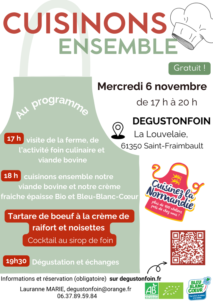 Atelier culinaire le 6 Novembre 2024