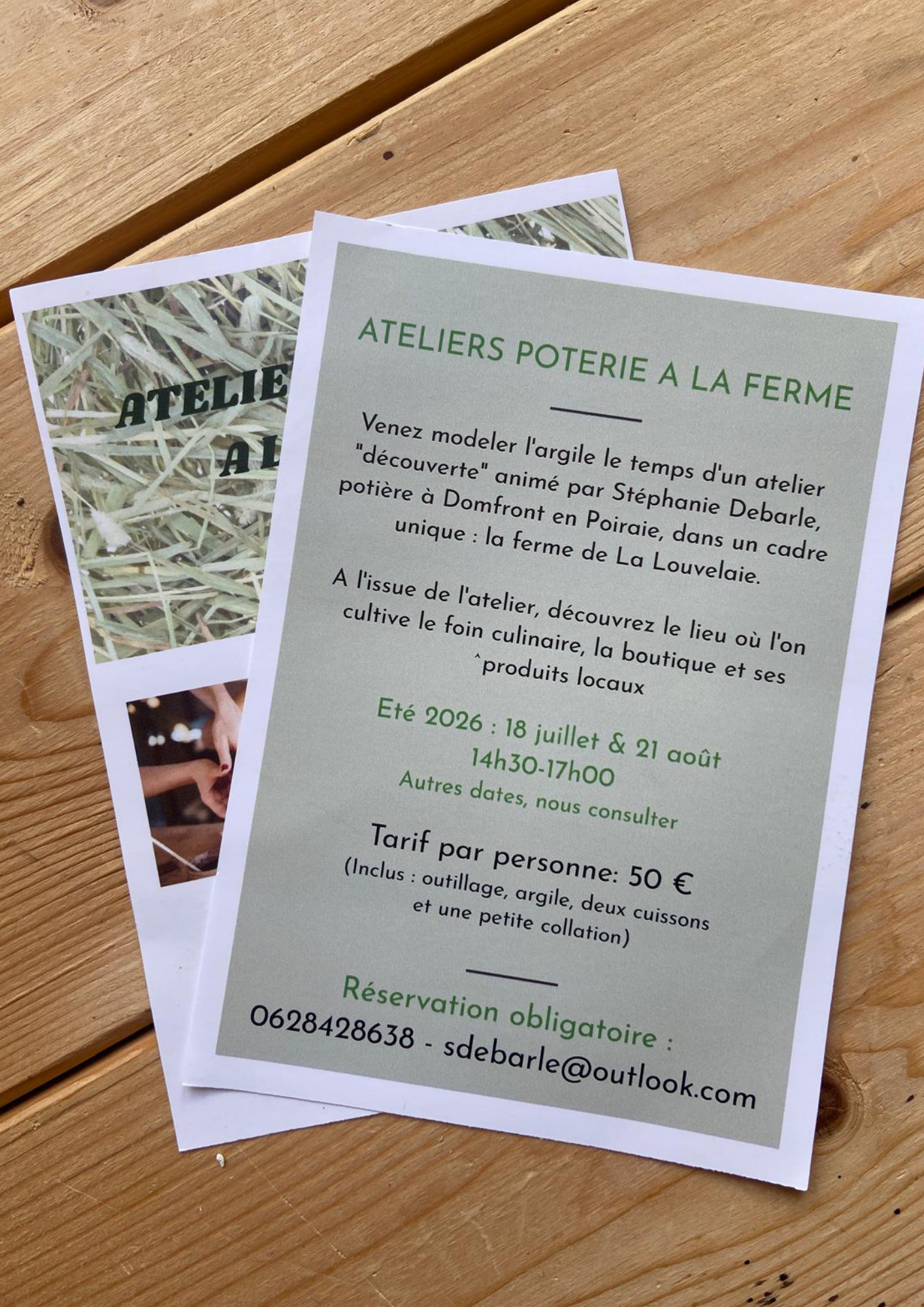 Atelier poterie à la ferme - 18 Juillet et/ou 21 août