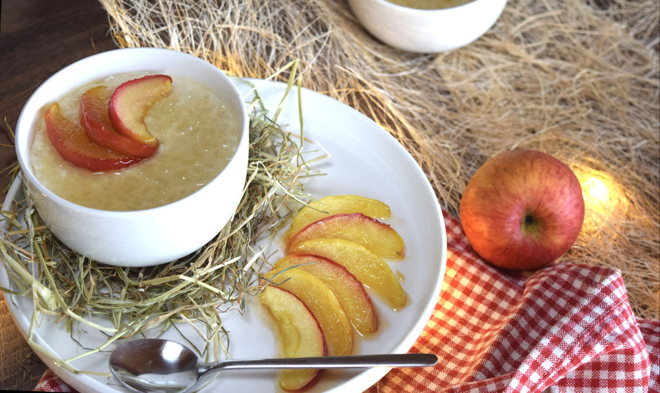 Riz au lait parfumé au foin