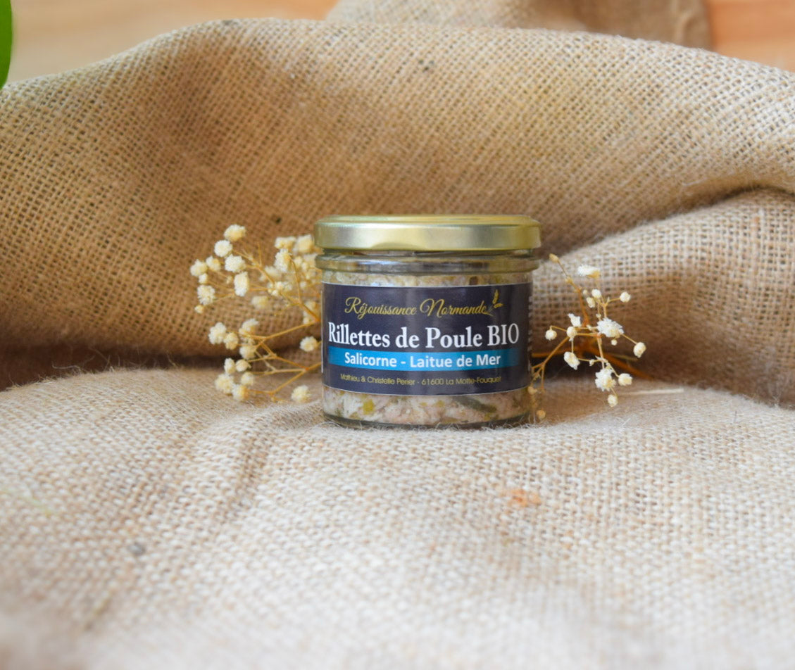 Rillettes de poule à la salicorne et laitue de mer 100G – Réjouissance Normande